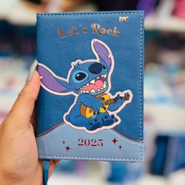 Imagem de Agenda menor 2025 Stitch Com 336 páginas e Fita Marca Página - Disney