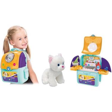 Imagem de Mochila / Maleta Pet Shop de Brinquedo  - Adotados Pet Care 2 em 1 Fun