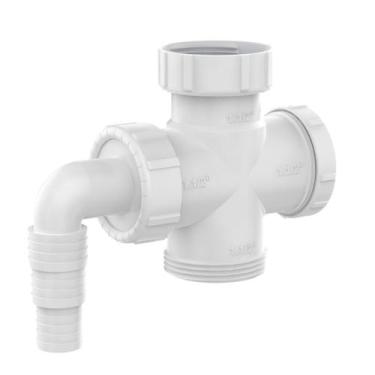 Imagem de Adaptador Máquina Lavar Louça Tanque Saida Sifão Blukit Cor:Branco, Br