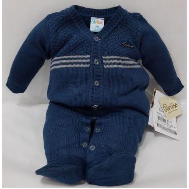 Imagem de Macacão Longo Fio Tricô Luxo Paraiso Moda Bebe Menino 10155 - Paraíso,