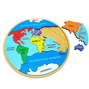 Imagem de Quebra-Cabeça Mapa Mundi  Educativo e Divertido - Drackma