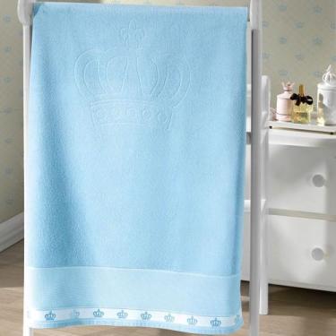 Imagem de Toalha de banho Döhler Baby Classic para Bordar - Dohler, Azul