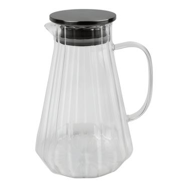 Imagem de Jarra Blossom de Vidro Resistente com Tampa em Aço Inox 1,8L para Bebidas Quentes e Frias Transparente Flux