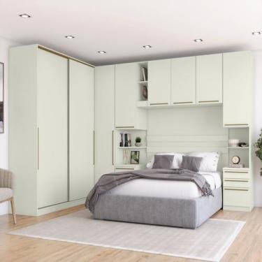 Imagem de Quarto Modulado Casal Completo 8 Portas 9 Gavetas Canto Reto Seletto B