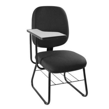 Imagem de Cadeira Universitária Diretor com Porta Livros Metal Wood Design Preto