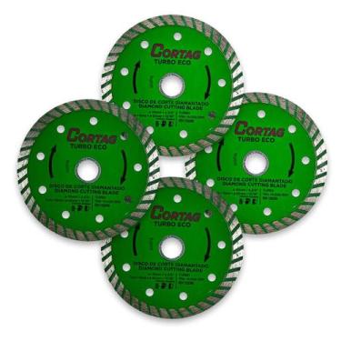 Imagem de Kit Disco de Corte Diamantado Turbo Eco Cortag 110mm 2mm Corte Seco Po
