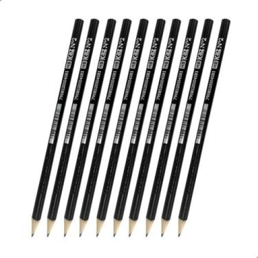 Imagem de Kit 10 Lapis De Escrever Grafite HB Ecologico Atoxico Preto - Kaz