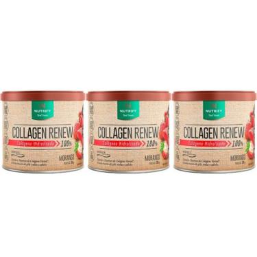Imagem de Kit 3 Collagen Renew (Hidrolisado Verisol) Morango 300G - Nutrify