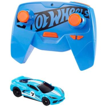 Imagem de Carro de controle Remoto Infantil C8 Corvette, Escala 1:64 com Adaptador de Pista, para Crianças Acima de 6 Anos, Hot Wheels