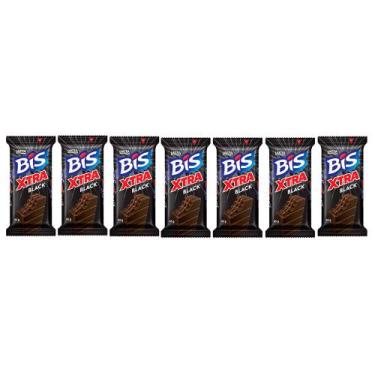 Imagem de Kit 7 Chocolate Bis Lacta Xtra Black 45g