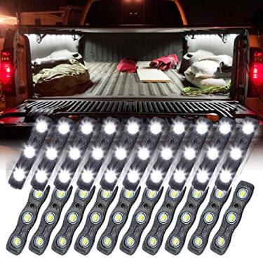 Imagem de Ampper LED Truck Bed Light Kit, 60 LEDs Cargo Lighting Strips W/Switch Fuse Splitter Cable for Truck Bed, Foot Wells, Under Car, Rail Light and More (2 Strips, 20 Pcs, White)
