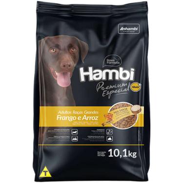 Imagem de Ração Seca Hambi Premium Especial Frango e Arroz para Cães Adultos Raças Grandes - 10,1 Kg
