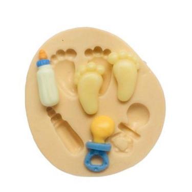 Imagem de Molde De Silicone Chá De Bebê, Pés, Chupeta, Mamadeira