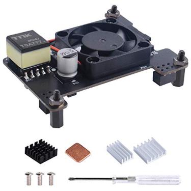 Imagem de GeeekPi Chapéu PoE isolado para Raspberry Pi 4, suporta padrão IEEE 802.3af ou 802.3at PoE, com ventilador de resfriamento 30 x 30 x 7 mm para Raspberry Pi 4 modelo B / 3B + 3B Plus