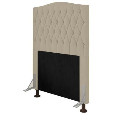 Imagem de Cabeceira Estofada Box Solteiro Greta 90cm Com Frame Bege