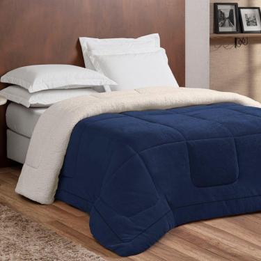 Imagem de Coberdrom Mirage Queen Sherpa E Manta Toque 1 Peça Azul