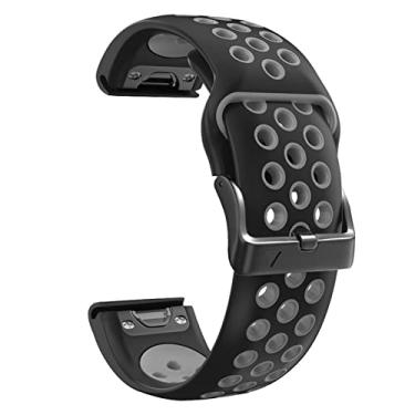 Imagem de GANYUU 26 22mm Pulseira de silicone para Garmin Fenix 6 6X Pro 5X 5 Plus/Forerunner 935 GPS D2 Delta PX MK2 Liberação rápida Pulseira de relógio de fácil ajuste (Cor: G, Tamanho: 26mm Fenix 5X 5XPlus)