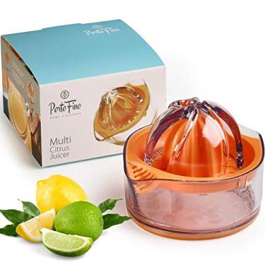 Imagem de (Orange) - PortoFino Multi Citrus Juicer/Space Saving Kitchen Tools/Food & Cooking Accessories/Anti-Slip Non-Marking Silicone Base/Multi-Size Reamers/Orange, Lemon & Lime Juice Squeezer