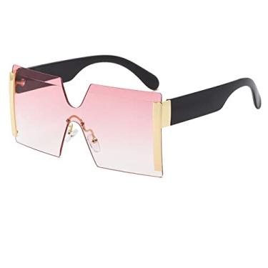 Imagem de Óculos de sol femininos com armação grande, sem moldura, sem moldura, corte de diamante, moda feminina, 4, tamanho único