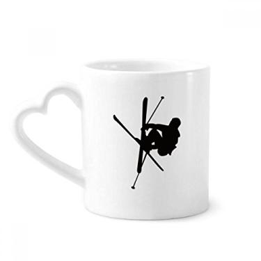 Imagem de Caneca de skate preta esportiva contorno caneca café cerâmica copo de coração de vidro