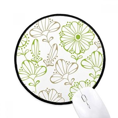 Imagem de DIYthinker Flores frescas Grama Desenho Padrão Decorativo Mouse Pad Desktop Escritório Tapete Redondo para Computador