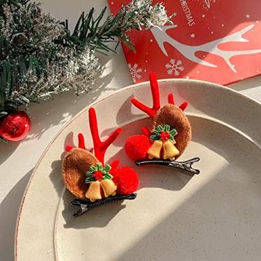 Imagem de KELATI Grampos de cabelo de natal, acessórios de cone de Papai Noel rena fofa grampos de cabelo de natal acessórios de cabelo, acessórios de cabelo de natal para mulheres meninas-B