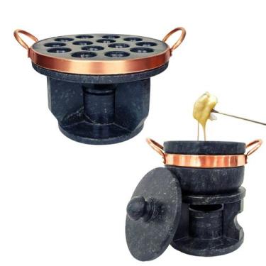 Imagem de Fondue 800ml + Fondue Provolera 20cm Pedra Sabão Curado - Arte Nativa