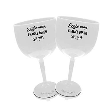 Imagem de Kit 2 Taças Gin Brancas Acrílico Personalizadas - Chance de Ser Gin