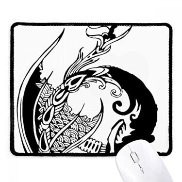 Imagem de Mouse pad tradicional chinês com borda costurada tapete de borracha para jogos Dragon Painting