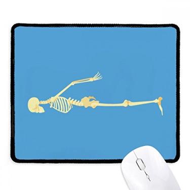 Imagem de Mousepad com ilustração de osso lateral humano, borda costurada, tapete de jogos de borracha