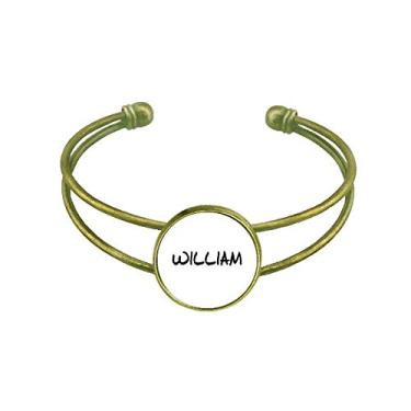Imagem de Pulseira de escrita inglesa com nome inglês WILLIAM retrô de punho aberto