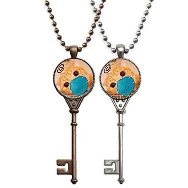 Imagem de OFFbb-USA Fainted Pet Colar de chave de gato com cabeça bem comportada, joia para decoração de casal