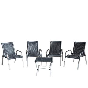 Imagem de Conjunto 4 Cadeiras E Mesa De Centro Colômbia Alumínio Para Área Exter
