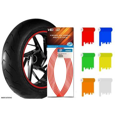 Imagem de Faixa Refletiva De Roda Para Moto Aro 14 15 16 17 18 19 20 21 - 5mm