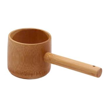 Imagem de Generic Concha de bambu hishaku, concha de água, alça confortável, colher de banho, colher de chá para sauna, grãos de café, presentes de inauguração