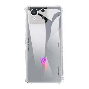 Imagem de Shantime Capa para Asus Rog Phone 8, capa traseira de TPU macio à prova de choque, antiimpressões digitais, capa protetora de corpo inteiro para Asus Rog Phone 8 (16,78 polegadas) (transparente)