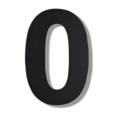 Imagem de BetLight Número de endereço residencial flutuante de aço inoxidável de 25 cm de altura para uso externo/preto/número 0
