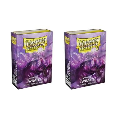 Imagem de Pacote Dragon Shield: 2 pacotes de 60 unidades tamanho japonês mini duas capas de cartão fosco - (Matte Wraith)