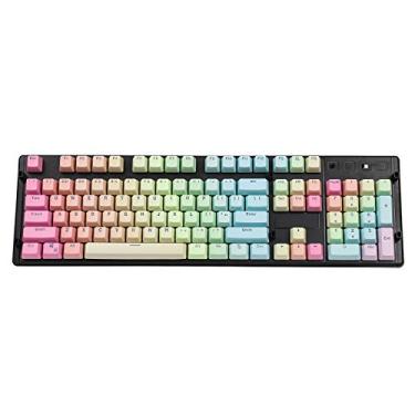 Imagem de YMDK Double Shot 104 Teclado Tingido PBT Brilhante Através Perfil OEM Conjunto de Teclas para Teclado Mecânico Cherry MX 104 87 61, Rainbow