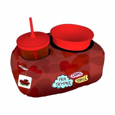 Imagem de Almofada Kit Pipoca Cinema 1 Copo Canudo Balde Namorados Pra Sempre Com Você