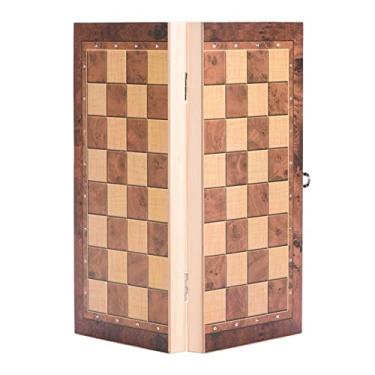 Imagem de Xadrez De Tabuleiro Dobrável 3 Em 1, Tabuleiro De Xadrez De Madeira, Jogo De Tabuleiro De Xadrez Para Atividades Familiares De Festa(29 * 29cm)