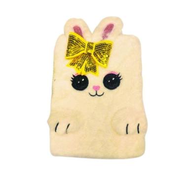 Imagem de Caderno Com Capa Em Pelúcia Gatinho Kawaii Premium 96 Folhas