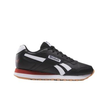 Imagem de Reebok Tênis masculino moderno de couro com assinatura Ventilator, preto/branco/vermelho tijolo, 38 BR