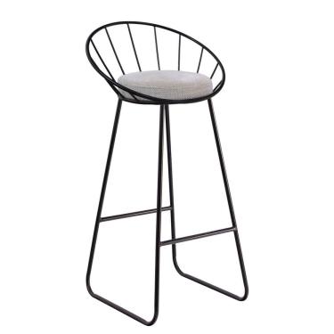 Imagem de Banco Alto Sunset Banqueta Estofada Balcão Cozinha Churrasqueira Preto/Cinza Sottile