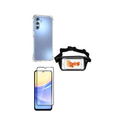 Imagem de Kit Pochete Samsung Galaxy A15 + Capinha Anti Impacto + Película de Vi
