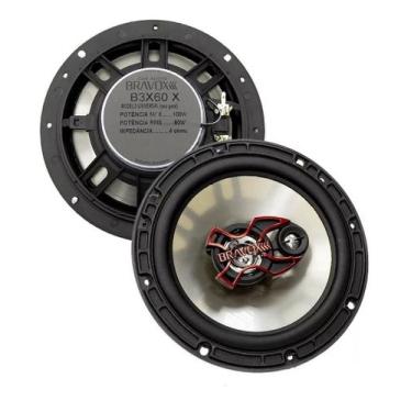 Imagem de Par Alto Falante Porta Carro Triaxial 100w Rms 6pol B3x60x - Bravox