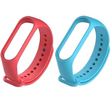 Imagem de Kit 2 Pulseiras NSmart compatível com para MI Band 3 ou 4 (Vermelha+Azul)