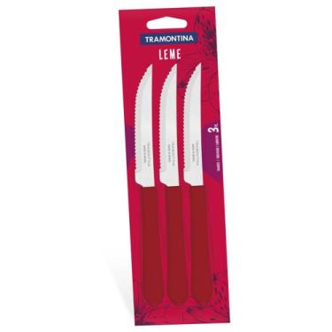 Imagem de Conjunto Facas 3 Peças Vermelho Leme Tramontina 23180374