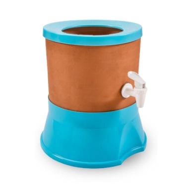 Imagem de Suporte Galão Água Com Cuba De Barro Cerâmica - Micromax, AZUL BEBÊ