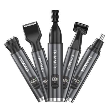 Imagem de oshhni Aparador de pelos do nariz para homens profissional portátil para mulheres homens à prova d'água aparador de pelos corporais homens aparador elétrico, Cinza